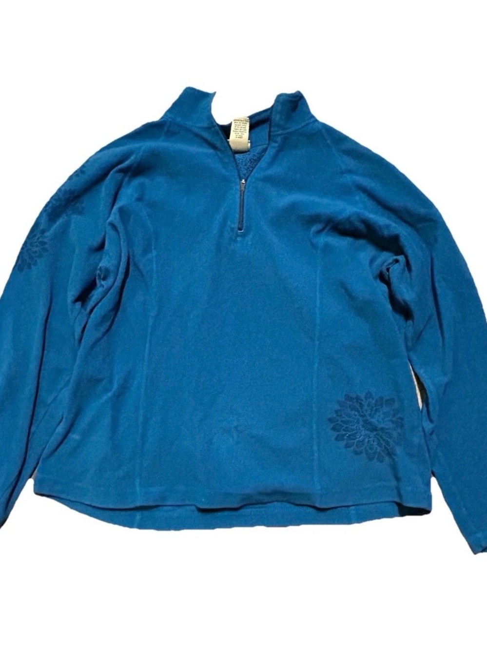 Women’s LL Bean Blue 1/4 Zip Fleece Pullover Size Medium